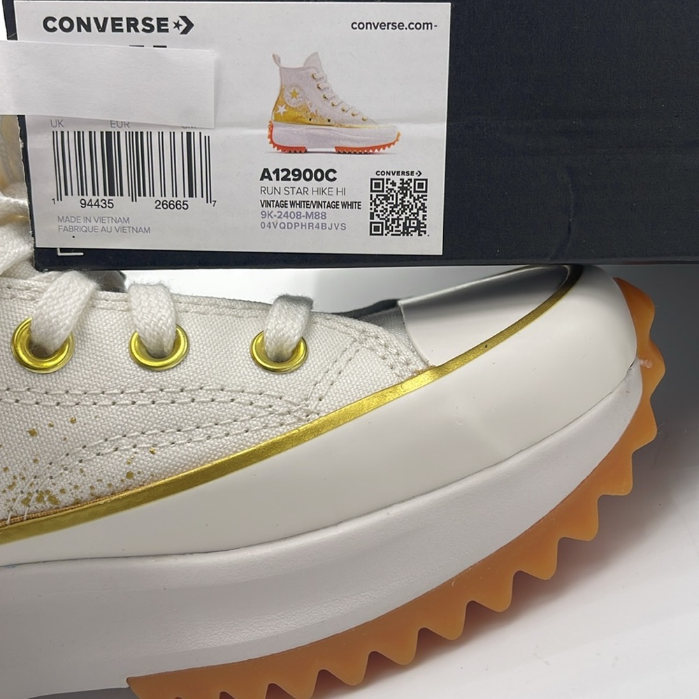 Converse WMNS RUN STAR HIKE HI VINTAGE WHITE/VINTAGE WHITE A12900C Platforms Sne - Picture 16 of 16